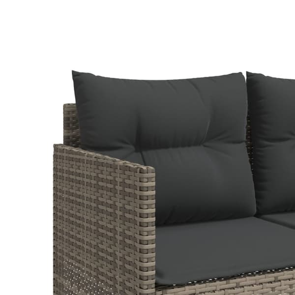 vidaXL sofasæt 5 dele med hynder polyrattan grå