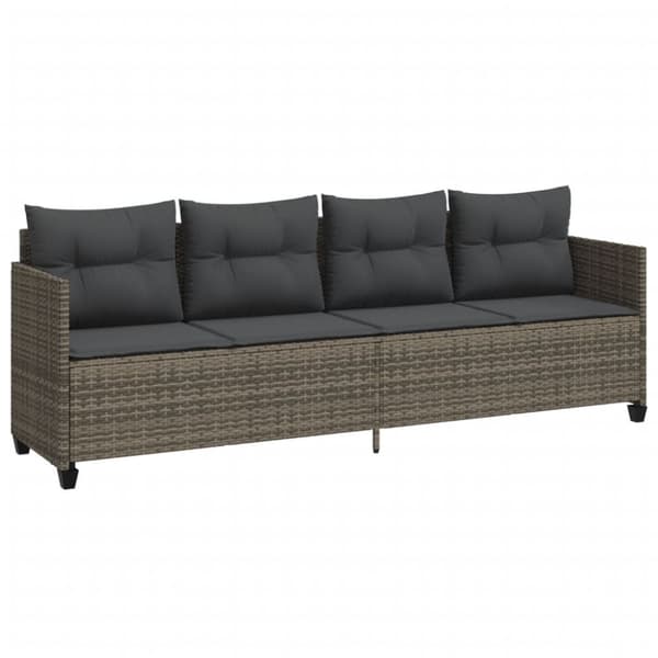vidaXL sofasæt 5 dele med hynder polyrattan grå