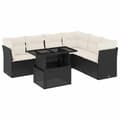 Miniatyrbillede 3 af 11: vidaXL sofasæt til haven 7 dele med hynder polyrattan sort