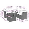 Miniatyrbillede 8 af 11: vidaXL sofasæt til haven 6 dele med hynder polyrattan sort