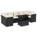 Miniatyrbillede 1 af 11: vidaXL sofasæt til haven 8 dele med hynder polyrattan sort