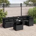Miniatyrbillede 2 af 11: vidaXL sofasæt til haven 7 dele med hynder polyrattan sort