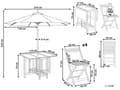 Miniatyrbilde 3 av 11: Hagespisesett 6 Deler Rektangulært bord Lyst Massivt Akasietre 4 Stoler med Parasol Utendørs Sammenleggbar Rustikk Stil Moderne Design