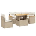 Miniatyrbillede 2 af 3: vidaXL sofasæt til haven 6 dele med hynder polyrattan beige