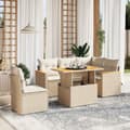 Miniatyrbillede 1 af 3: vidaXL sofasæt til haven 6 dele med hynder polyrattan beige