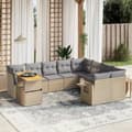 Miniatyrbillede 1 af 3: vidaXL sofasæt til haven 10 dele med hynder polyrattan beige