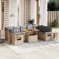 Miniatyrbillede 1 af 3: vidaXL sofasæt til haven 10 dele med hynder polyrattan beige