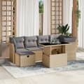 Miniatyrbillede 1 af 11: vidaXL sofasæt til haven 7 dele med hynder polyrattan beige
