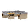 Miniatyrbillede 2 af 3: vidaXL sofasæt til haven 10 dele med hynder polyrattan beige