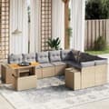 Miniatyrbillede 3 af 3: vidaXL sofasæt til haven 10 dele med hynder polyrattan beige