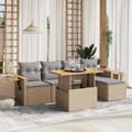 Miniatyrbillede 1 af 3: vidaXL sofasæt til haven 6 dele med hynder polyrattan beige