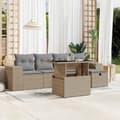 Miniatyrbillede 1 af 11: vidaXL sofasæt til haven 6 dele med hynder polyrattan beige