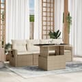 Miniatyrbillede 1 af 11: vidaXL sofasæt til haven 5 dele med hynder polyrattan beige