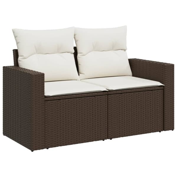 vidaXL sofasæt til haven 6 dele med hynder polyrattan brun