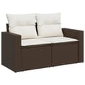 Miniatyrbillede 5 af 11: vidaXL sofasæt til haven 6 dele med hynder polyrattan brun