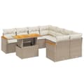 Miniatyrbillede 1 af 3: vidaXL sofasæt til haven 9 dele med hynder polyrattan beige
