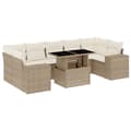 Miniatyrbillede 1 af 11: vidaXL sofasæt til haven 8 dele med hynder polyrattan beige