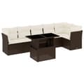 Miniatyrbillede 2 af 11: vidaXL sofasæt til haven 7 dele med hynder polyrattan brun