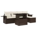 Miniatyrbillede 2 af 11: vidaXL sofasæt til haven 6 dele med hynder polyrattan brun
