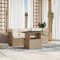 Miniatyrbillede 1 af 11: vidaXL sofasæt til haven 5 dele med hynder polyrattan beige