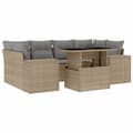 Miniatyrbillede 1 af 11: vidaXL sofasæt til haven 7 dele med hynder polyrattan beige
