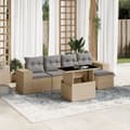 Miniatyrbillede 11 af 11: vidaXL sofasæt til haven 6 dele med hynder polyrattan beige