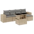 Miniatyrbillede 1 af 11: vidaXL sofasæt til haven 6 dele med hynder polyrattan beige