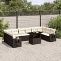 Miniatyrbillede 11 af 11: vidaXL loungesæt til haven 11 dele med hynder polyrattan brun
