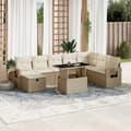 Miniatyrbillede 11 af 11: vidaXL sofasæt til haven 9 dele med hynder polyrattan beige
