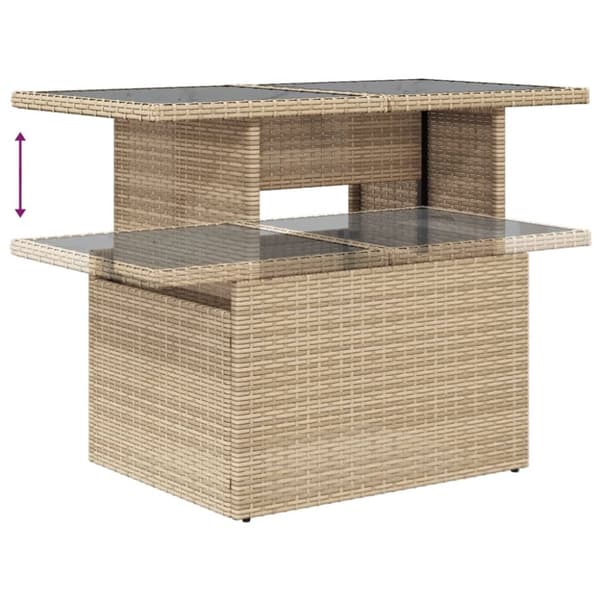 vidaXL sofasæt til haven 5 dele med hynder polyrattan beige