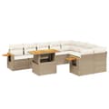 Miniatyrbillede 2 af 3: vidaXL sofasæt til haven 10 dele med hynder polyrattan beige