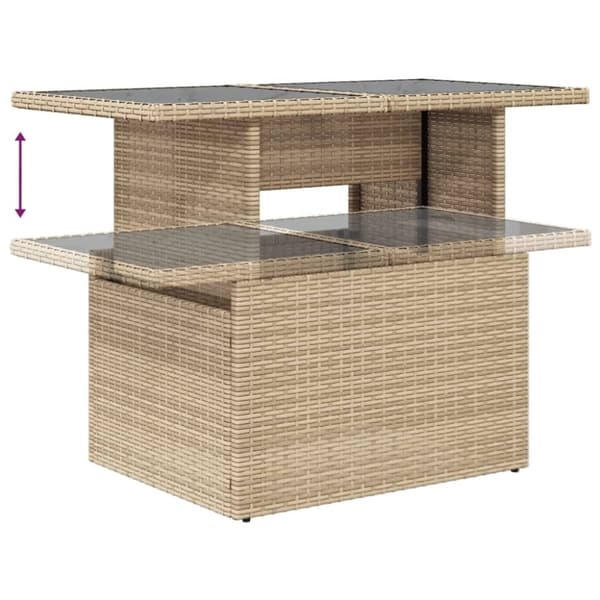 vidaXL Soffgrupp för trädgården med dynor 5 delar beige konstrotting