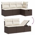 Miniatyrbillede 8 af 11: vidaXL sofasæt til haven 7 dele med hynder polyrattan brun