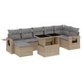 Miniatyrbillede 2 af 11: vidaXL sofasæt til haven 8 dele med hynder polyrattan beige
