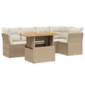 Miniatyrbillede 2 af 3: vidaXL sofasæt til haven 5 dele med hynder polyrattan beige