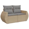 Miniatyrbillede 5 af 11: vidaXL sofasæt til haven 7 dele med hynder polyrattan beige