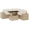 Miniatyrbillede 2 af 11: vidaXL sofasæt til haven 6 dele med hynder polyrattan beige