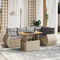 Miniatyrbillede 1 af 3: vidaXL sofasæt til haven 6 dele med hynder polyrattan beige