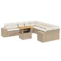 Miniatyrbillede 2 af 3: vidaXL sofasæt til haven 11 dele med hynder polyrattan beige