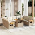 Miniatyrbillede 1 af 3: vidaXL sofasæt til haven 11 dele med hynder polyrattan beige
