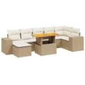 Miniatyrbillede 2 af 3: vidaXL sofasæt til haven 8 dele med hynder polyrattan beige