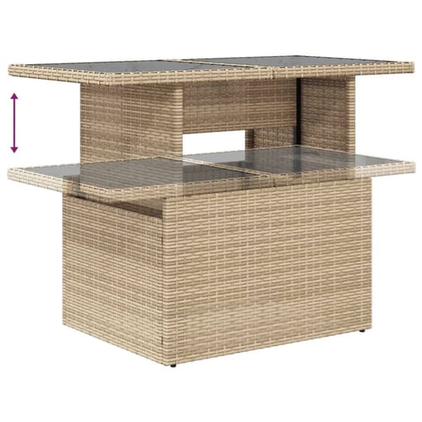 vidaXL sofasæt til haven 8 dele med hynder polyrattan beige