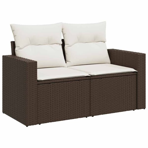 vidaXL sofasæt til haven 6 dele med hynder polyrattan brun