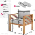 Miniatyrbild 6 av 11: Trädgårdsloungestol Boka, glaserat trä, 120 kg bärkapacitet - brun