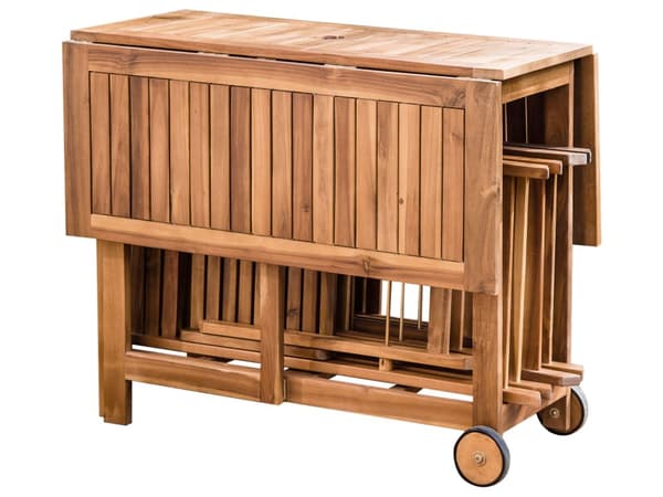 Havespisesæt 5 dele Let massivt akacietræ Rektangulært bord 4 stole Udendørs sammenklappelig Rustik stil Moderne design