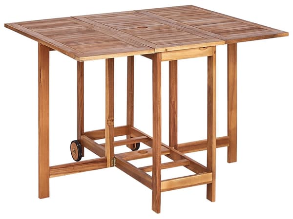 Havespisesæt 5 dele Let massivt akacietræ Rektangulært bord 4 stole Udendørs sammenklappelig Rustik stil Moderne design