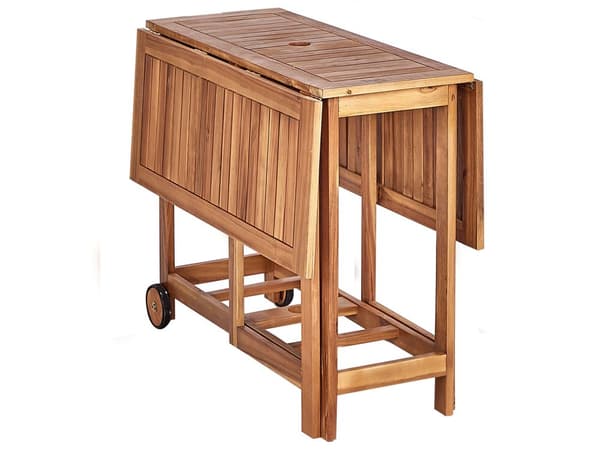 Havespisesæt 5 dele Let massivt akacietræ Rektangulært bord 4 stole Udendørs sammenklappelig Rustik stil Moderne design