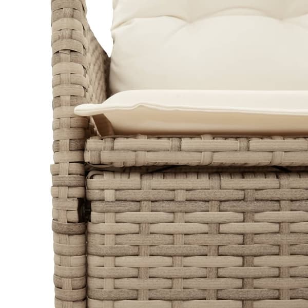 vidaXL Matgrupp för trädgården med dynor 11 delar beige konstrotting