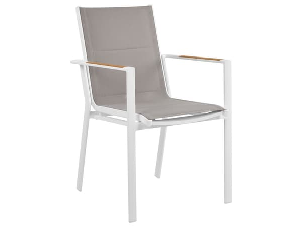 4-seters Hagespisesett Grått Rundt Aluminiumsbord med Marmoreffekt Keramisk Glassplate Lamellstoler Moderne Design