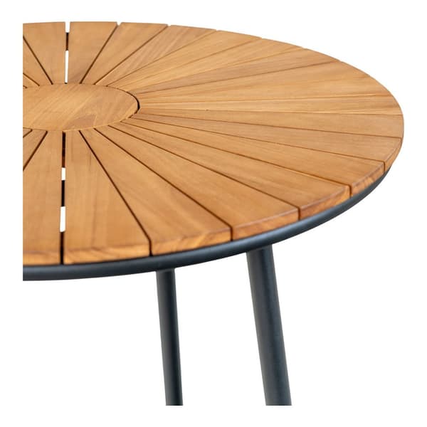 Cleveland hagesett spisebord Ø130cm natur, svart og 4 Cleveland stol natur, svart.
